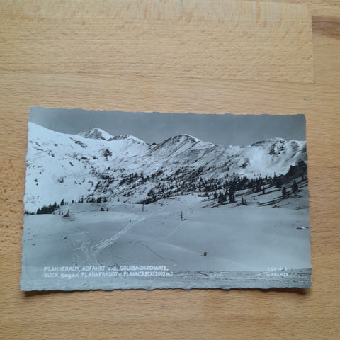 AK Planneralm, Abfahrt v.d. Goldbachscharte Blick gegen Plannerknot u. Plannereck.