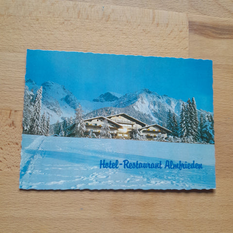AK Ramsau am Dachstein. Hotel Restaurant Cafe Almfrieden Besitzer: M. u. H. Schrempf.