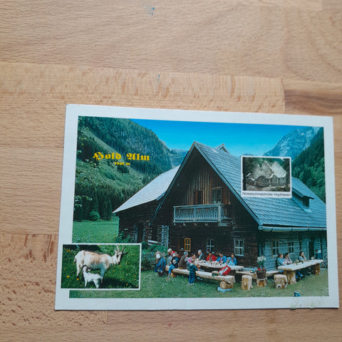 AK Schladming. Hold Alm. 350 Jahre Alte Knappenhütte Familie Baier. Hopfriesen-Obertal. Lehrwanderweg zum Schmelzofen Bromrisenstollen.