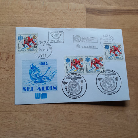 Ersttag. Alpine Skiweltmeisterschaften Schladming - Haus 1982.