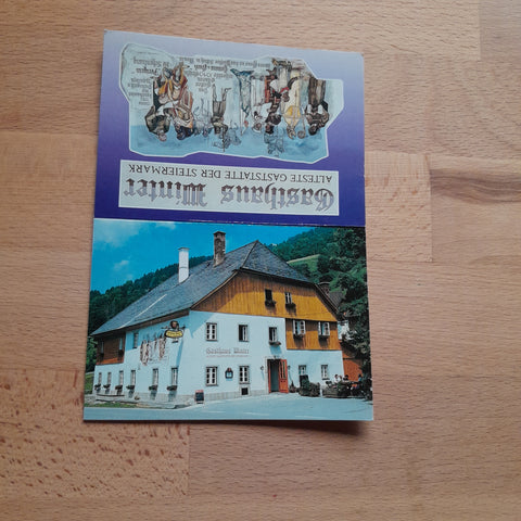 Werbe-Karte St. Georgen ob Murau.Gasthaus Winter. Fam. Lindschinger.