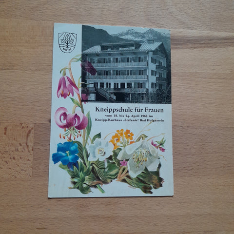 AK Bad Hofgastein. Kneippschule für Frauen vom 18. bis 24. April 1966 im Kneipp-Kurhaus Stefanie.