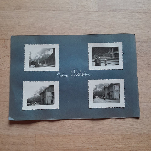 4 Kleine Fotos auf Albumblatt Station Böckstein.
