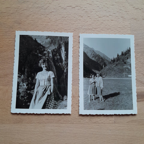 2 Kleine Fotos Nassfeld, Schleierfall (1961)
