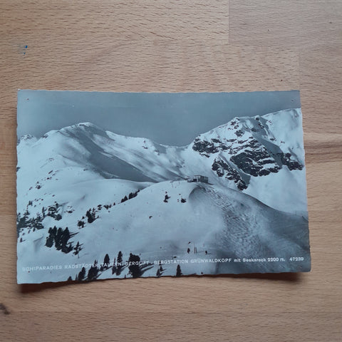 AK Schiparadies Radstädter Tauern Berglift Bergstation Grünwaldkopf mit Seekareck.