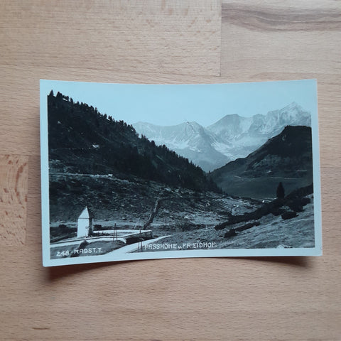 AK Radstädter Tauern. Passhöhe und Frieihof. (1929)