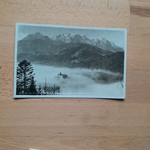 AK Blick von der Eisriesenwelt-Rast, Tennengebirge gegen Feste Hohenwerfen.