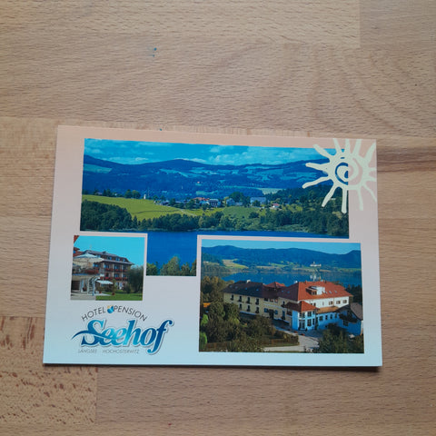 AK St. Georgen am Längsee. Hotel Pension Seehof. Fam. Heinz u. Renate Schratt. Töplach 12.