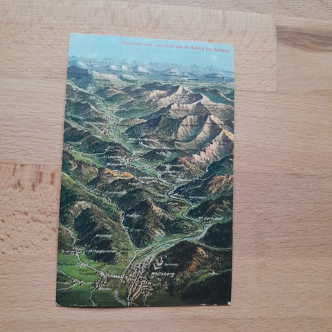 AK Panorama vom Lavanttal von Wolfsberg bis Zeltweg. (1915)