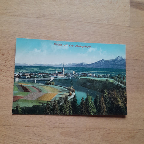 AK Villach mit dem Mittagskogel. (1908)