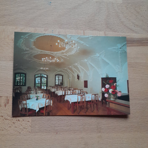 AK Wernberg, Klosterweg 2. Speisesaal Pension Schloß Wernberg.