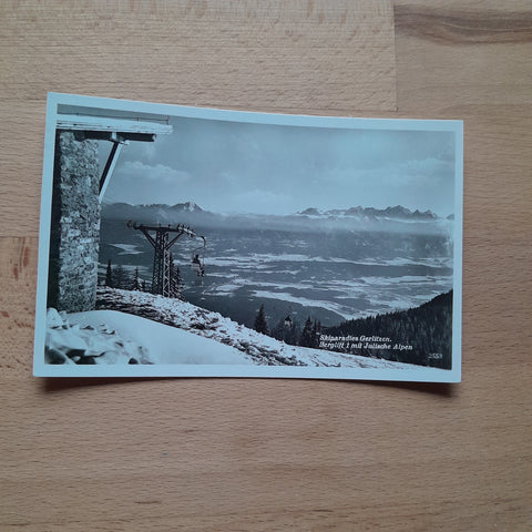AK Skiparadies Gerlitzen Berglift mit Julischen Alpen.