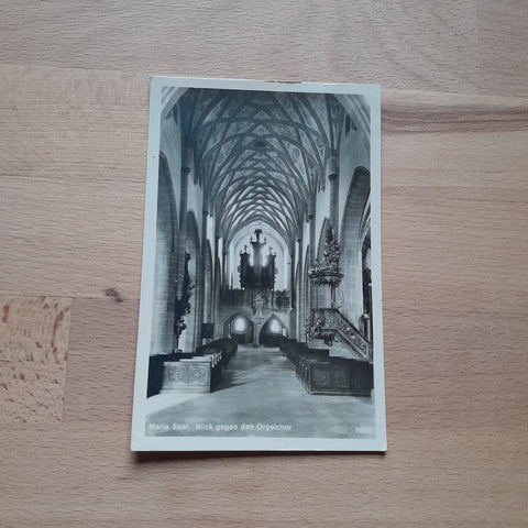 AK Maria Saal. Blick gegen den Orgelchor.