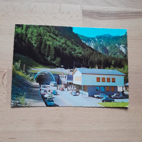 AK Loibltunnel mit österr. Grenzzollamt.