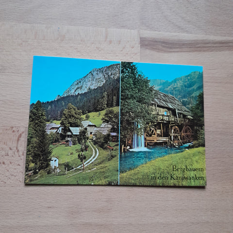 AK Bergbauern in den Karawanken. Bauernhof am Schaidasattel. Mühle am Bodenbach im Bodental.