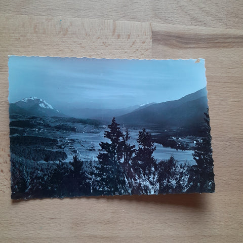 AK Blick von der Ruine Kühnburg auf Presseggersee und Dobratsch.