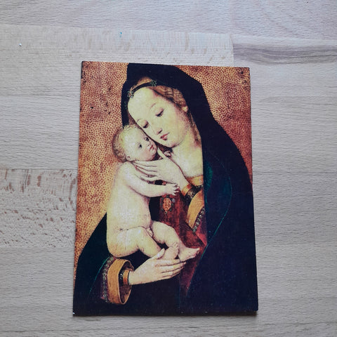 Billett Maria, Das Kind liebkosend. (H. A. Holbein d. Ä., Kunsthistorisches Museum, Wien)