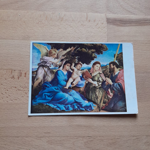 AK Lorenzo Lotto. Maria mit dem Kinde und Heiligen. (Wien Kunsthistorisches Museum)