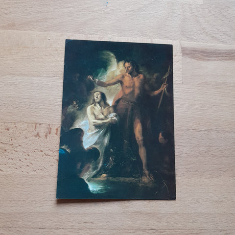 AK Taufe Christi. Hochaltarbild der Filialkirche Johannes Baptist zu Hundsheim (Pfarre Mautern) Marti Johann Schmidt 1785.