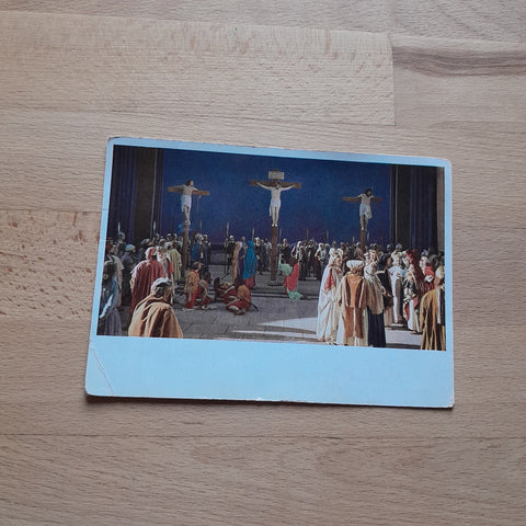 AK Kreuzigung. Offizielle Postkarte Passionsspiele 1950 Oberammergau.