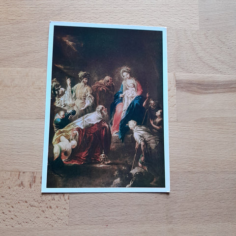 AK Anbetung der Drei Könige von Januarius Zick, der Ältere Süddeutscher Meister.