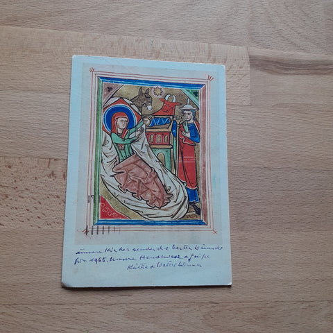 AK Die Geburt Christi. Latein Psalter. 2. Hälfte des 13. Jh. Wien Nationalbibliothek.