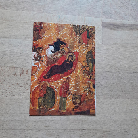 Billett Geburt Christi. Russische Ikone 16. Jh.
