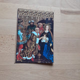 Billett Anbetung der Könige. Ausschnitt aus Herlin-Flügelaltar, St. Jakob, Rothenburg.