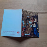 Billett Anbetung der Könige. Ausschnitt aus Herlin-Flügelaltar, St. Jakob, Rothenburg.