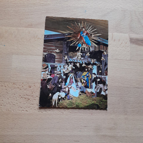 AK Krippenmuseum Saalfelden. Ausschnitt aus der ehemaligen Saalfeldnwer Kirchenkrippe.