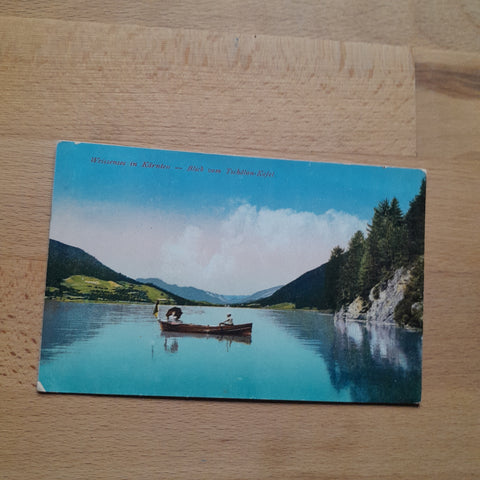 AK Weissensee in Kärnten. Blick vom Tschölan-Kofel.