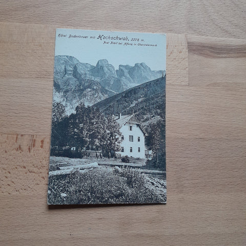 AK Hotel Bodenbauer mit Hochschwab. (1909)