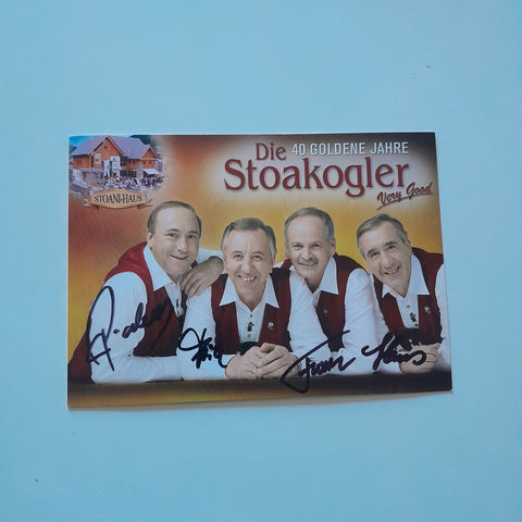 Autogrammkarte Die Stoakogler 40 Goldene Jahre. Gasen. (Handsigniert)