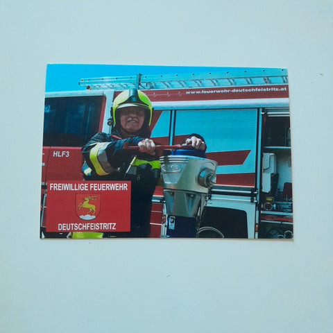 AK Freiwillige Feuerwehr Deutschfeistritz. Einsatzfahrzeug HLF 3 mit LM Wolfgang Vigneron.