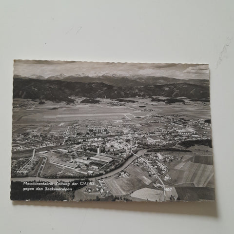 AK Maschinenfabrik Zeltweg der ÖAMG gegen den Seckaueralpen.