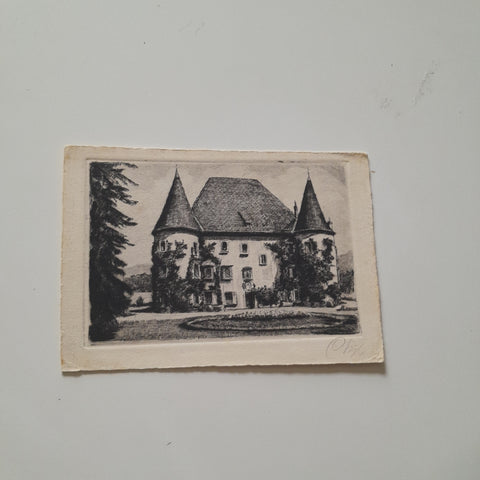 AK Knittelfeld. Schloss Hautzenbichl. (Original-Radierung Handabzug)