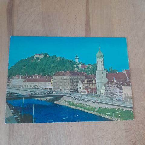 AK Graz Blick zum Schlossberg.