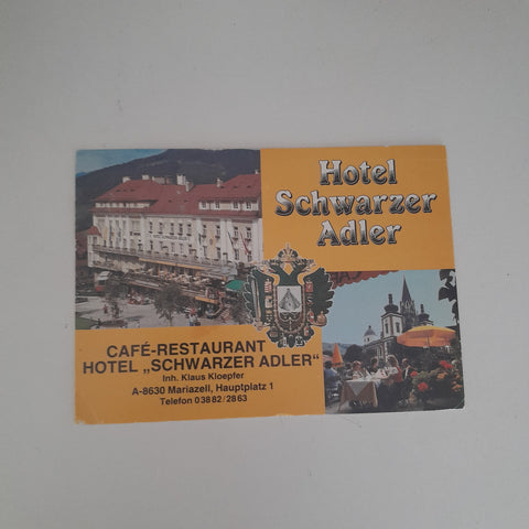 AK Mariazell. Hauptplatz 1. Cafe Restaurant Hotel Schwarzer Adler.