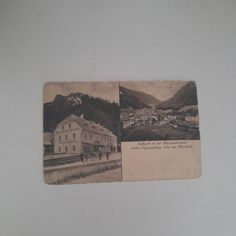AK Gußwerk an der Mariazellerbahn nächst Sigmundsberg. Karl Hauers Gasthof. (1914)
