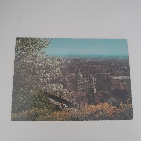 AK Graz. Blick vom Schloßberg über die Stadt.
