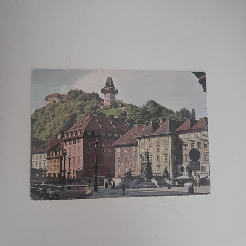 AK Graz: Hauptplatz mit Schloßberg.