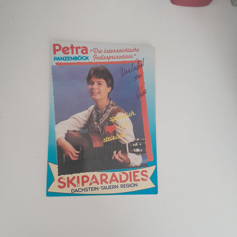 Autogrammkarte Petra Panzenböck. Graz Göstinger Straße 28. (Handsigniert)