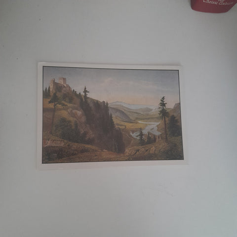 AK Burgverein Gösting. Stahlstich um 1848 von Chapuy im Stadtmuseum Graz.