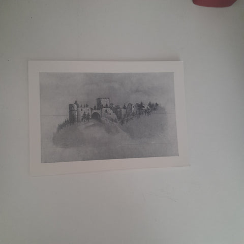 AK Burgverein Gösting. Bleistiftskizze des A. Tengg, Schüler v. Kuwasegg, Gösting 20. Mai 1850.