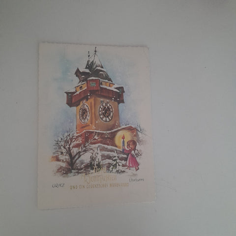 AK Graz Uhrturm Weihnachten.