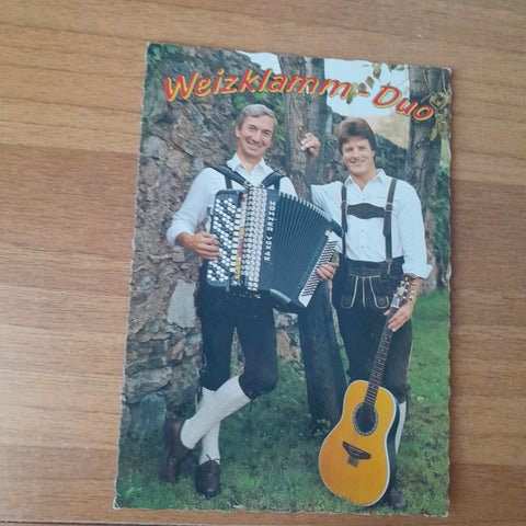 Autogrammkarte Weizklamm-Duo. Sepp Reisenhofer, Peter Tödling.