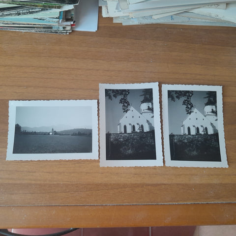 3 kleine Fotos Pfarrkirche St. Kathrein am Offenegg. (1940)