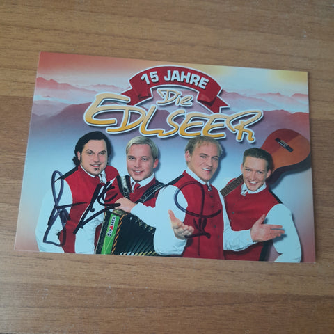Autogrammkarte 15 Jahre Die Edelseer. (Signiert) Birkfeld.