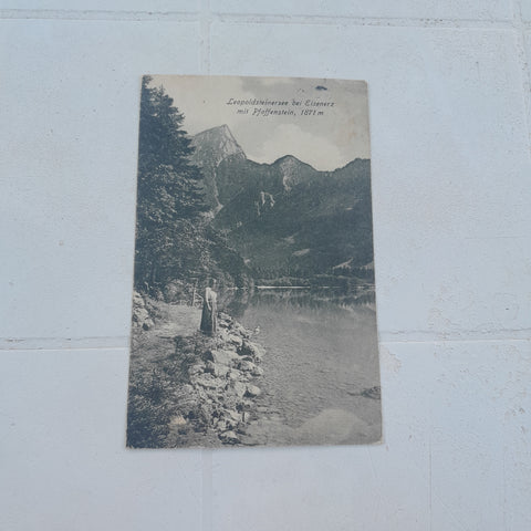 AK Leopoldsteinersee bei Eisenerz mit Pfaffenstein (1920)