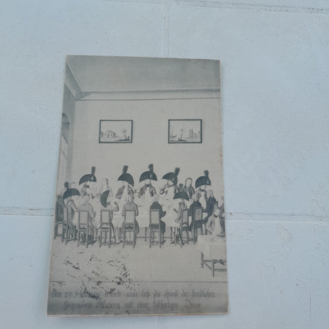 AK Erzherzog Karl Ausstellung 1909. Kulturhist. Museum Eisenerz. Bewirtung der französischen Offiziere durch die Bewohner von Eisenerz 1801. Aus einer Folge von 8 Bildern von Johann Tendler 1804.
